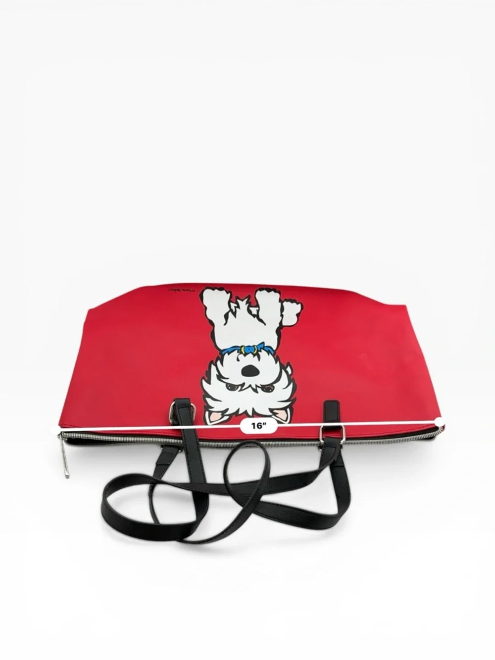 Marc Tetro Red Westie Tote Bag with Black Handles